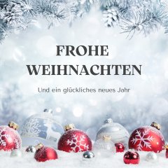 Weiß Rot Weihnachtlich Frohe Weihnachten Grußkarte - 1